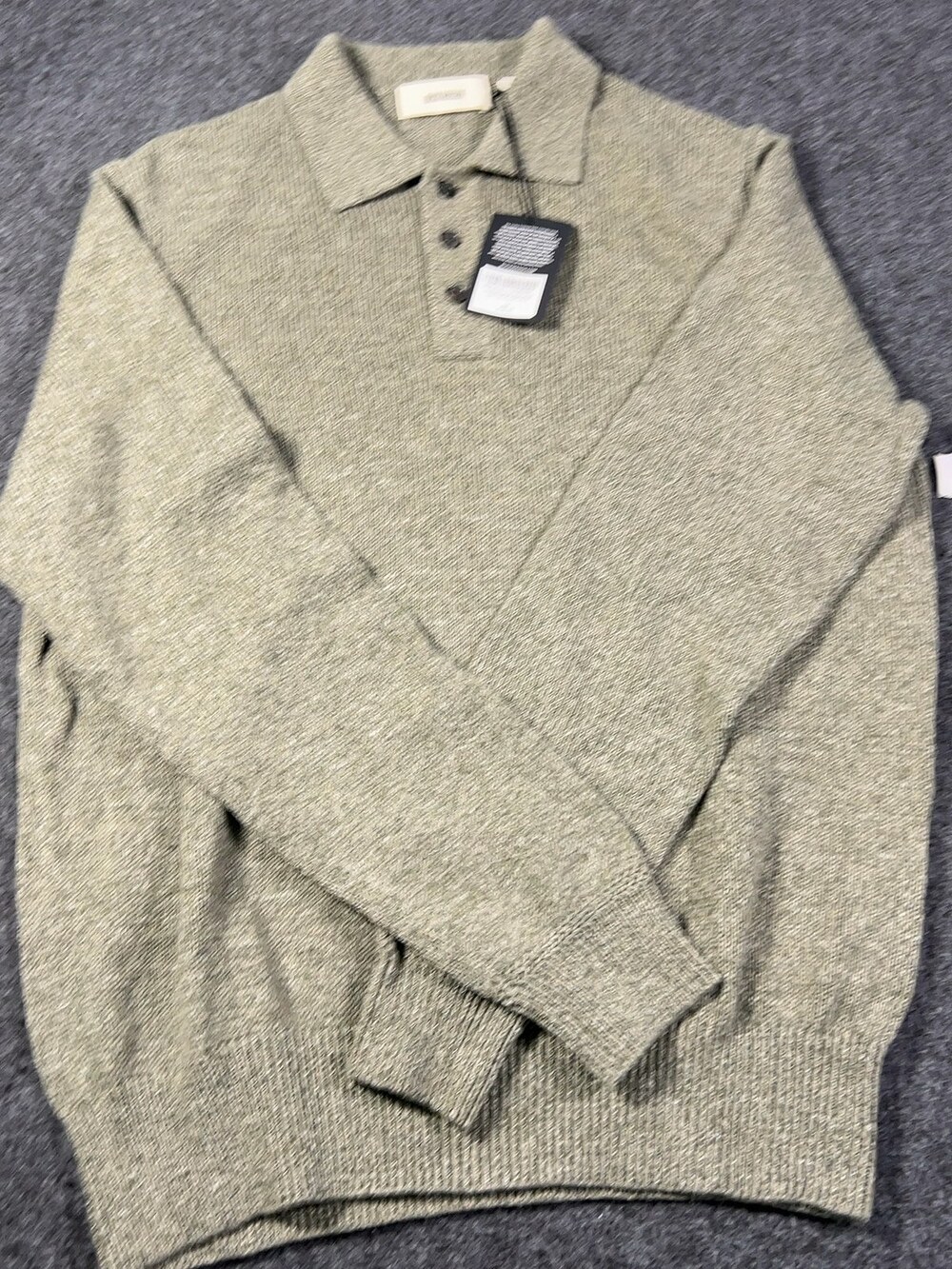 Buck Mason Seafarer Cotton Rugby Polo L/S Sweater Mens Medium NWT Msrp168 [ME1]